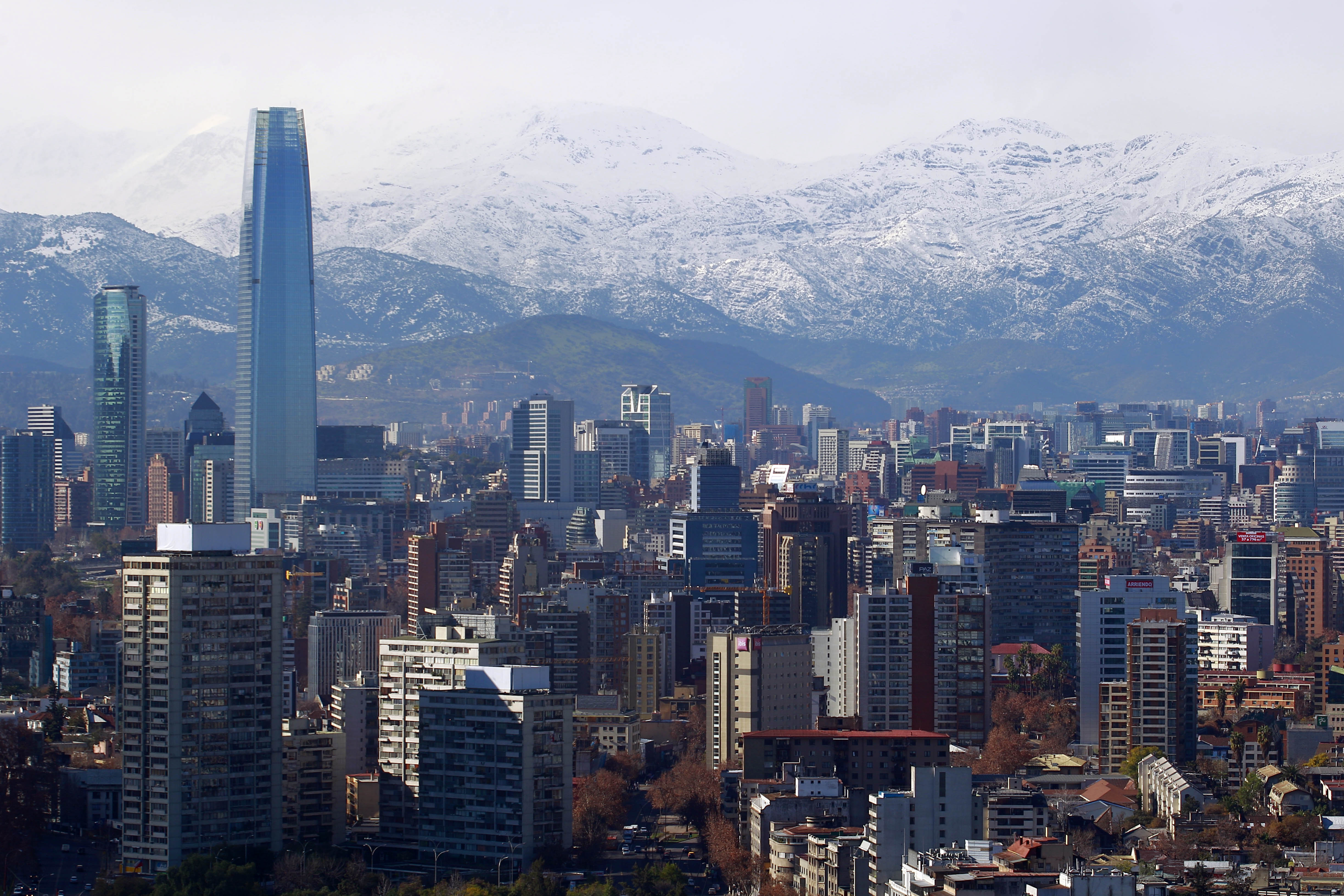 Vista panorámica de Santiago despejado