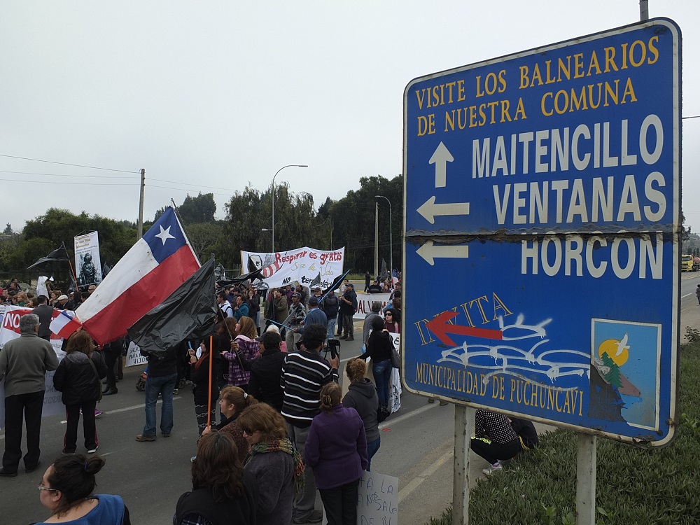 Habitantes de Puchuncaví protestan por contaminación en la zona