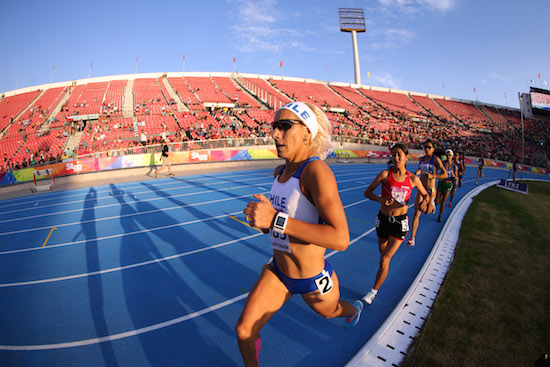 15 de Marzo de 2014/SANTIAGO Erika Olivera de Chile sala sexta  en los 5000 metros femeninos en los 	 	 	 	 	  X Juegos Suramericanos Santiago 2014  FOTO:IND/AGENCIAUNO/FELIPE FREDES **SOLO USO EDITORIAL,PROHIBIDA SU VENTA**