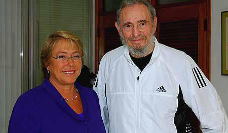 Bachelet y Fidel TW