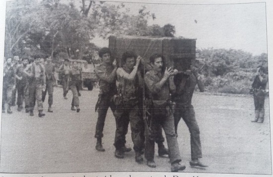 Entierro de Days Huerta, Julio 1979. Foto extraída del libro “Misión Internacionalista” de José Miguel Carrera