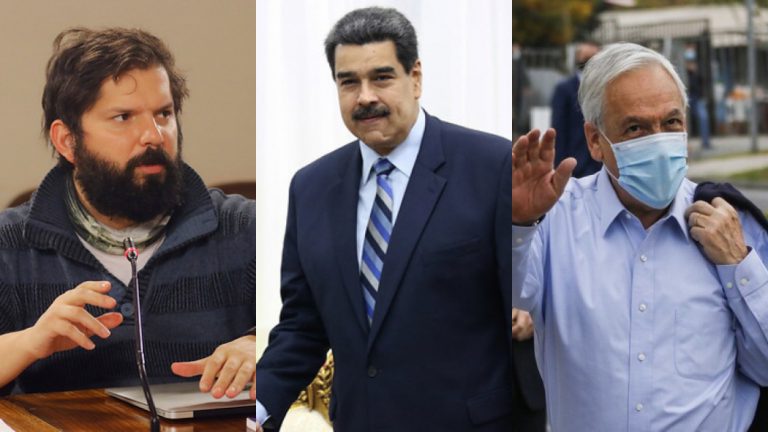 Fotomontaje de Gabriel Boric, Nicolás Maduro y Sebastián Piñera