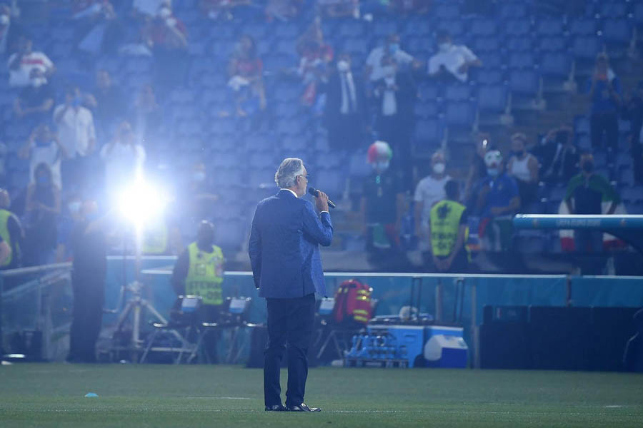 La aparición de Andrea Bocelli durante la inauguración de la Eurocopa 2021