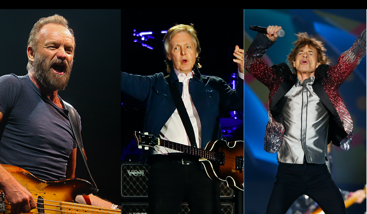 Sting, Paul McCartney y Mick Jagger