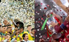 Trofeos de la Copa América y la Eurocopa
