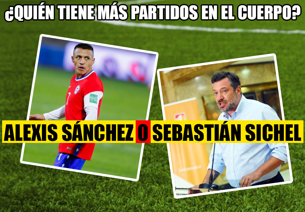 ¿Quién tiene más partidos en el cuerpo?
Alexis Sánchez o Sebastián Sichel