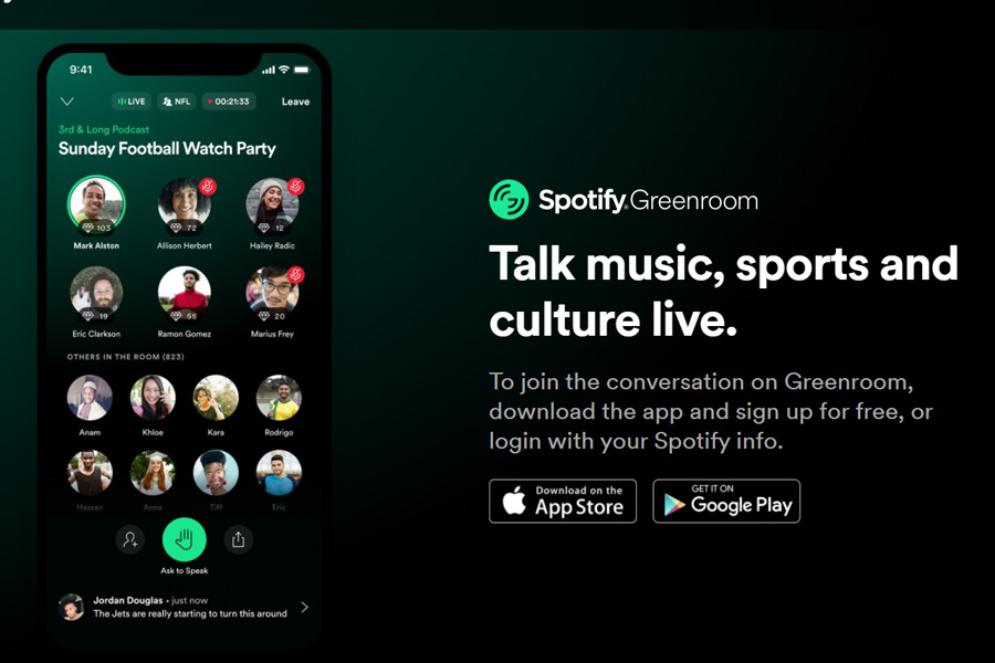 Spotify Greenroom, la nueva aplicación para escuchar compartidamente