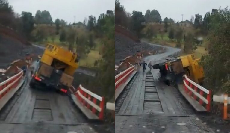 Camión cayó desde un puente en Osorno