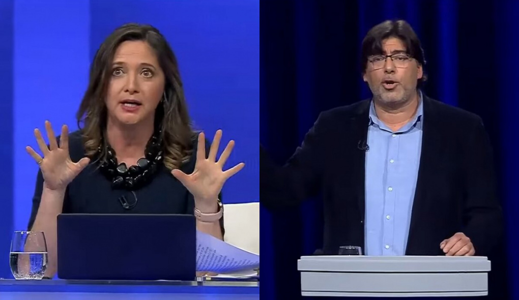 Mónica Pérez y Daniel Jadue en el debate presidencial