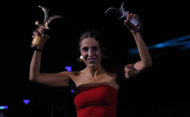 La humorista colombiana, Alejandra Azcárate se presenta en la Quinta noche de la 59 versión del Festival de la Canción de Viña del Mar 2018.